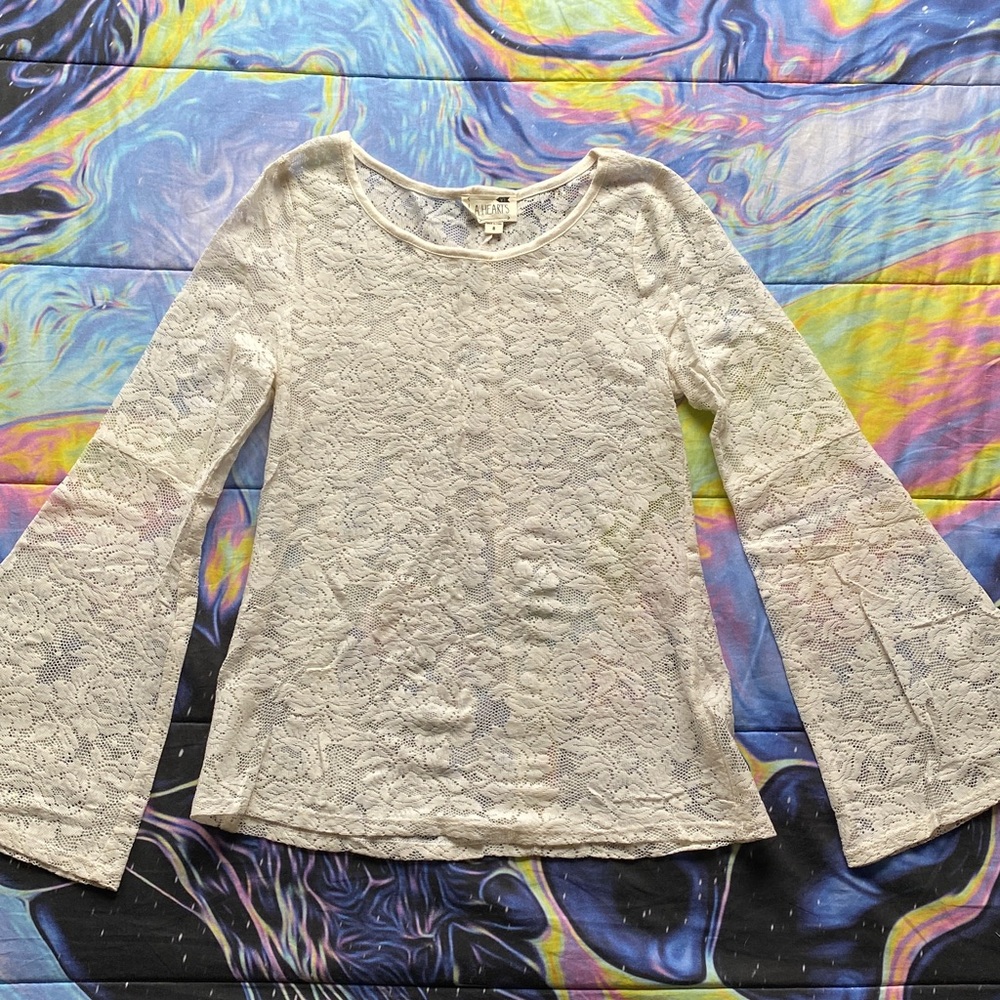 Lace top with bell sleeves